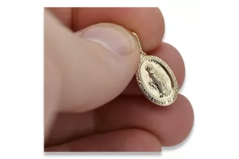 The gold medal of the icon of the yellow 14k gold 585 God pm006y