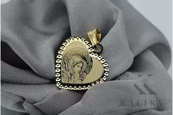 Aukso medalis su Dievo Motina 14k 585 Dievo ikona pm029y