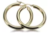 Yellow Italian 14k 585 gold circle hoop earrings ceh001y