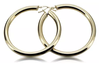 Желтые серьги-кольца из итальянского золота 14 карат 585 пробы ceh003y