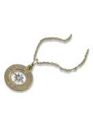 Golden Pendant Compass 14K 585 مع سلسلة CPN032YW و CC79Y