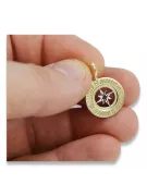 Golden Pendant Compass 14K 585 مع سلسلة CPN032YW و CC79Y