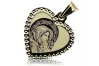 Pandantiv icoană cu medalion Maria din aur galben de 14k pm029y