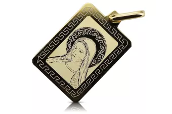 Zlatá medaile s božskou matkou 14k 585 bozia ikona pm030y