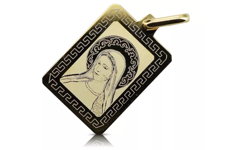 Złoty medalik z Matką Boską 14k 585 ikona Bozia pm030y