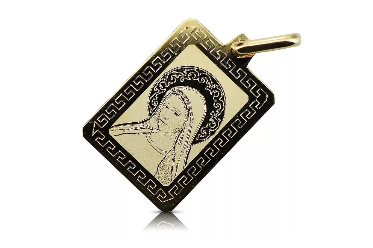 Підвіска з іконкою «Медальйон Мері» з жовтого золота 14 карат pm030y