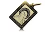 Медальон с икона на Мери от жълто 14k злато pm030y