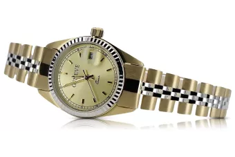 Χρυσό γυναικείο ρολόι 14k 585 με βραχιόλι Geneve lw020ywdy&lbw010y