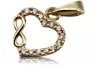 Magnifique pendentif cœur en or jaune 14 carats 585 cpc001y