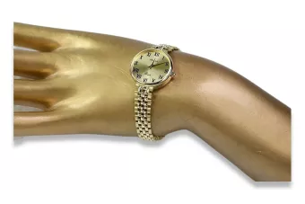 копие на великолепен дамски часовник Geneve Lw011y от 14k злато