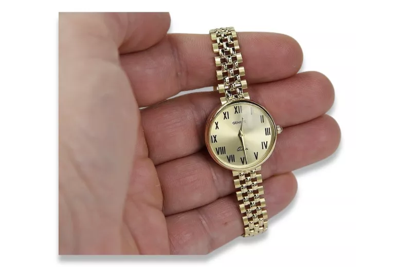 копия великолепных женских часов Geneve Lw011y из 14-каратного золота