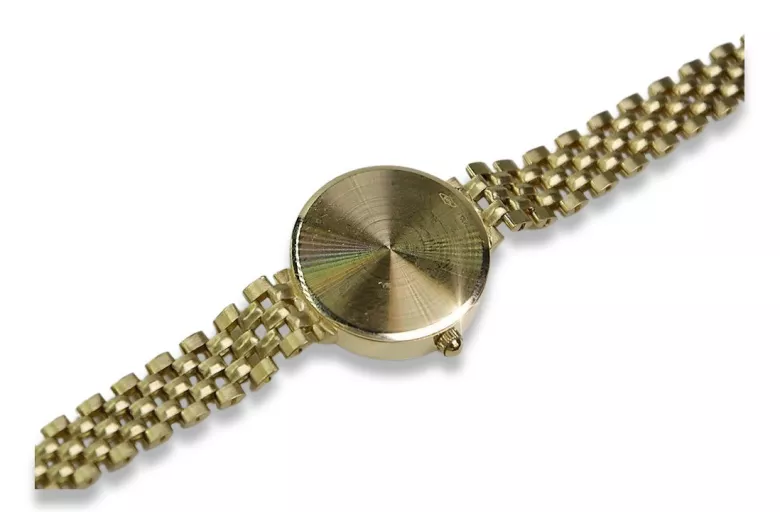 копие на великолепен дамски часовник Geneve Lw011y от 14k злато
