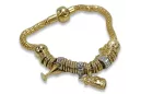 Italienisches gelbes 14-Karat-Gold-Charm-Armband cb110y