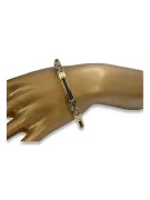 Bracelet pour homme en or 14 carats avec caoutchouc, italien, CB123YW