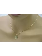 14k gold Mother of God medallion & Snake chain pm005y&cc080y