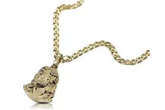 Yellow 14k gold Jezus pendant with Elegant chain pj004y15&cc081y55