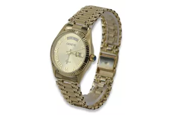 Gold men's watch Geneve ★ zlotychlopak.pl ★ Gold purity 585 333 Low Price!