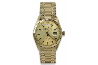 Gold men's watch Geneve ★ zlotychlopak.pl ★ Gold purity 585 333 Low Price!