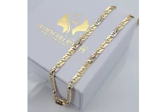 Italienische Gourmeta-Kette aus 14-karätigem Gold und 585er Gelb-Weiß, massiv, cc043yw