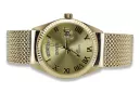 Złoty zegarek z bransoletą męski unisex 14k 585 Geneve mw013ydg&mbw014yo