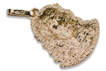 Jėzaus ikono pakaba iš raudonos 14k 585 rožinės aukso pj004r