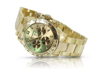 Жълт мъжки часовник Geneve 14k 585 злато mw014ydy&mbw017y