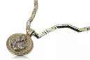 Gold přívěsek medaile 14k božia matka božský s řetězem pm027YW30 & cc047yw