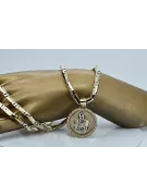 Gold přívěsek medaile 14k božia matka božský s řetězem pm027YW30 & cc047yw