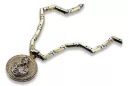 Gold přívěsek medaile 14k božia matka božský s řetězem pm027YW30 & cc047yw