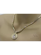 Gold Prívesok Medail 14k Bozia Matka Božie s reťazca PM027YW30 & CC047YW