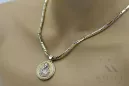 Gold přívěsek medaile 14k božia matka božský s řetězem pm027YW30 & cc047yw