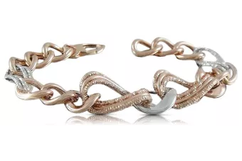 Bransoletka damska z czerwonego różowego złota 14k 585 cfb028rw