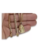 Pendentif Jezus en or jaune 14 carats avec chaîne élégante pj004y15&cc001y50