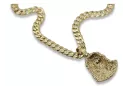 Yellow 14k gold Jezus pendant with Elegant chain pj004y15&cc001y50