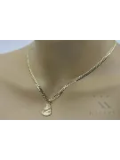 Pandantiv Jezus din aur galben de 14k cu lanț elegant pj004y15&cc001y50