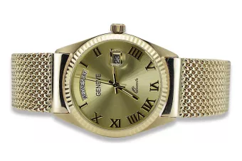 Gold men's watch Geneve ★ zlotychlopak.pl ★ Gold purity 585 333 Low Price!