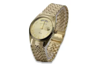 Gold men's watch Geneve ★ zlotychlopak.pl ★ Gold purity 585 333 Low Price!