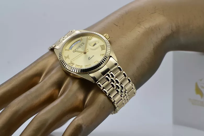 Золотий чоловічий годинник Geneve ★ https://zlotychlopak.pl/uk/ ★ Чистота золота 585 333 Низька ціна!