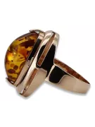 Russian rose Soviet pink USSR red 585 583 gold amber ring vrab004