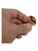 Rusia rosa soviética rosa URSS rojo 585 583 anillo de ámbar oro vrab004