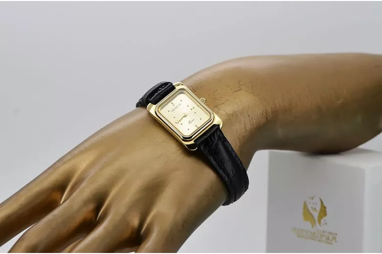 Prześliczny 14K 585 złoty damski zegarek Geneve lw003y
