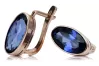 Rose pink 14k 585 gold sapphire earrings vec001 Vintage