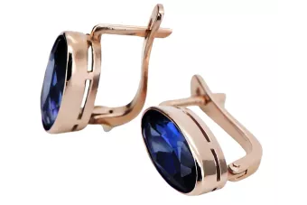 Серьги с розовым сапфиром из золота 14 карат 585 пробы vec001 Vintage
