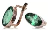 Rose pink 14k 585 gold emerald earrings vec001 Vintage Russian Soviet style