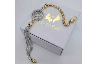Pulsera elegante de oro italiano amarillo y blanco cfb006yw