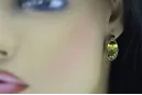 Rose pink 14k 585 gold peridot earrings vec001 Vintage Russian Soviet style