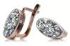 Rose pink 14k 585 gold zircon earrings vec001 Vintage Russian Soviet style