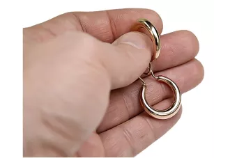 Rosa rusa rosa soviético 14k 585 oro URSS Vintage Cakes рогалик pendientes ven044