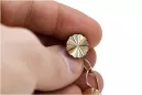Rose pink 14k 585 gold  Vintage flower earrings ven048