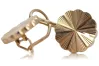 Rose pink 14k 585 gold  Vintage flower earrings ven048